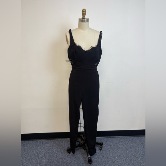 Fame and Partners black Lace Jumpsuit NWT Z23 - Picture 4 of 9